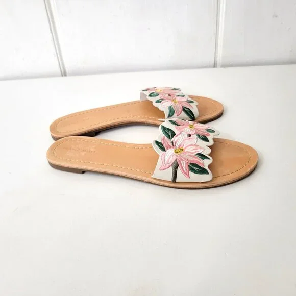 Draper James Floral Embroidered Slip-On Sandals Size 9 - Picture 3 of 8
